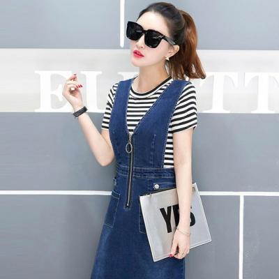 ĐẦM YẾM JEAN CỔ V DÂY KÉO TRƯỚC NGỰC (KHÔNG KÈM ÁO THUN) - Y13